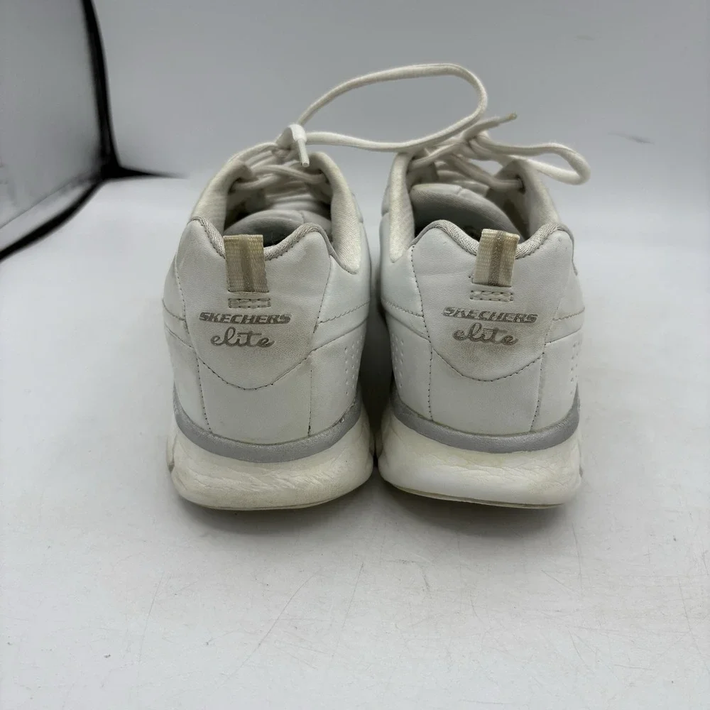 Skechers Shoes Womens Size 8 Synergy Elite Status‎ Leather White Sneakers